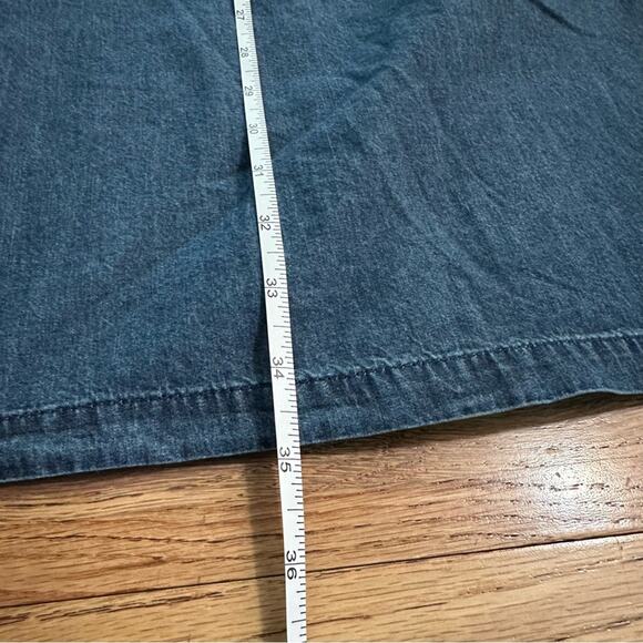 NWT!! Nine West Chambray Denim Shift Dress, Smocked Sleeves, Small - Picture 15 of 15